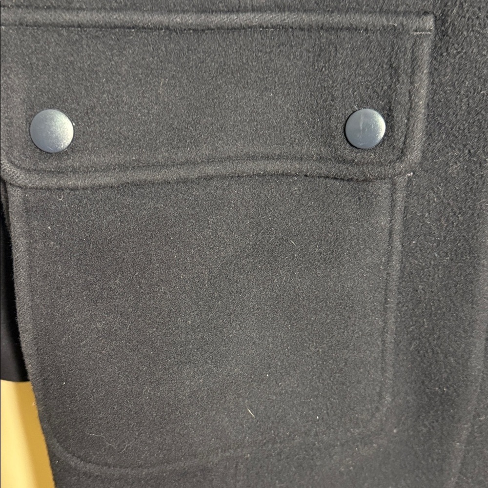 L.L. Bean Women’s Navy Blue Hooded Lambswool Pea Coat Size Large Petite - Picture 2 of 4